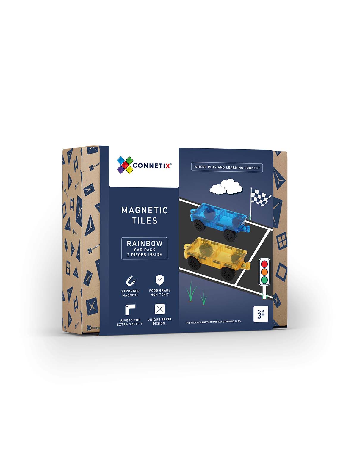 Connetix car pack. 2 piece car pack. magnetic toys.