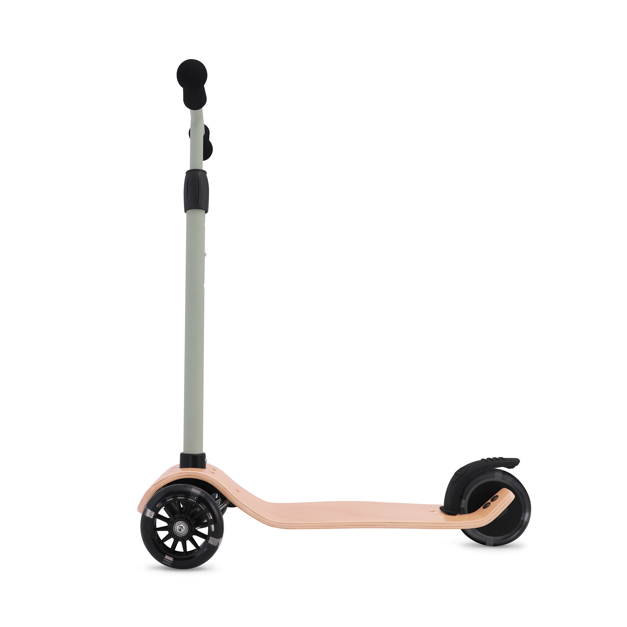 Kinderfeets silver sage kids scooter with two wheels and handlebars, suitable for young children, featuring a sleek, modern design.