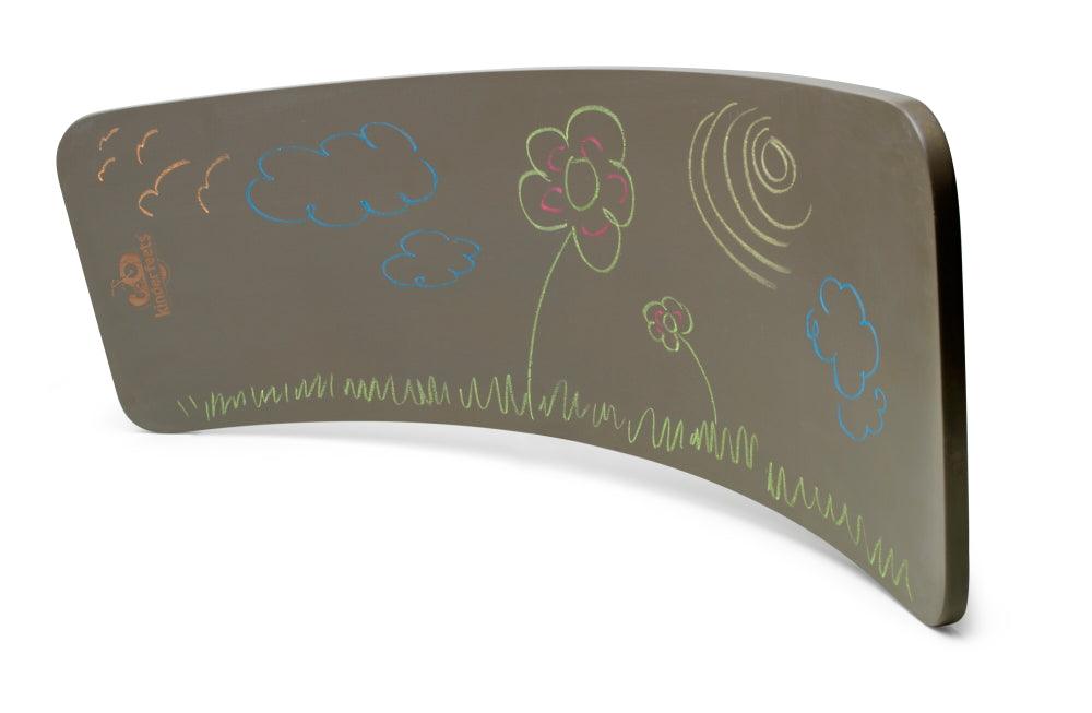 Kinderfeets Kinderboard chalkboard balance board for kids, featuring a wooden board with a chalk surface for creative play.