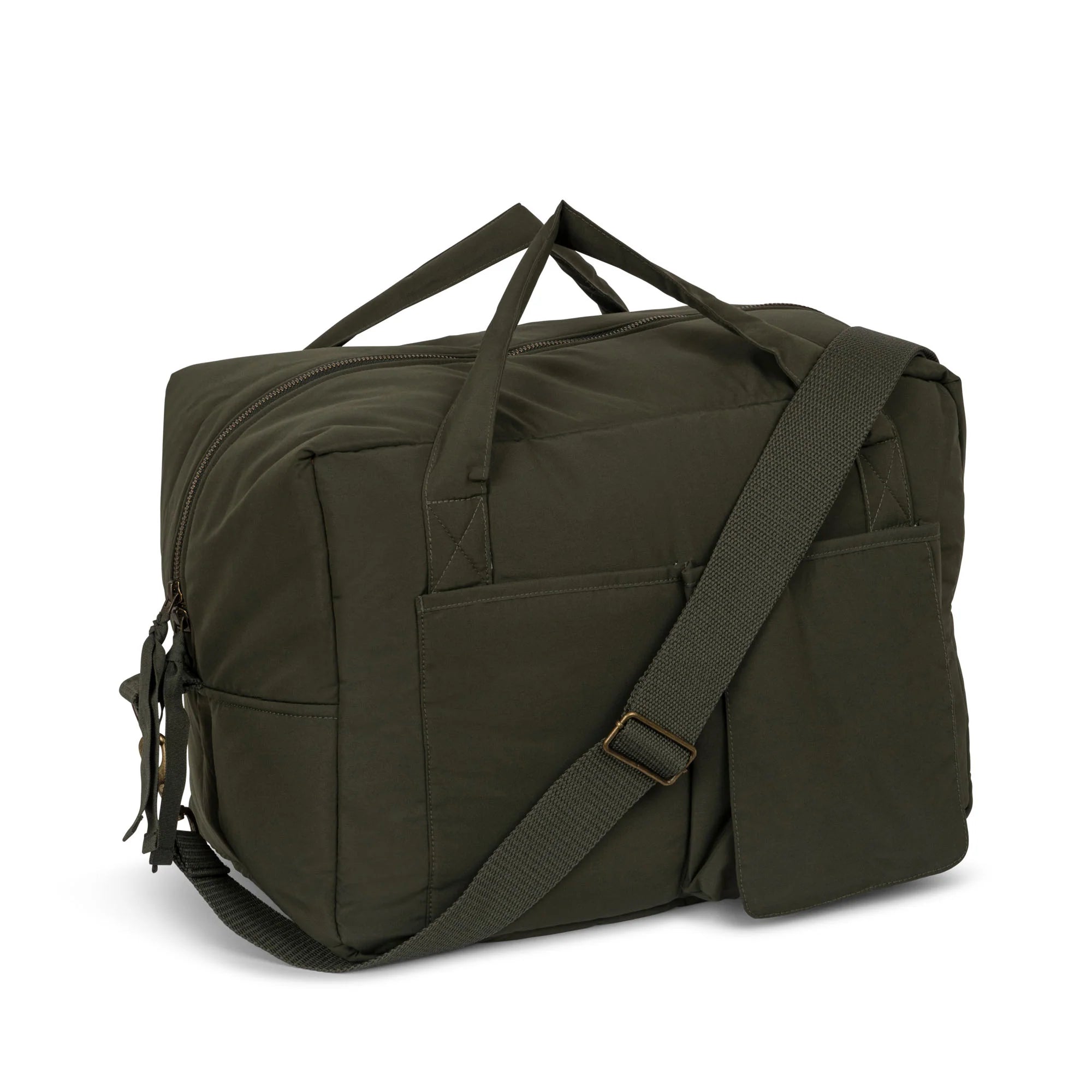 Konges Slojd All You Need Bag in moss grey with simple design, durable fabric, and adjustable strap for everyday use.