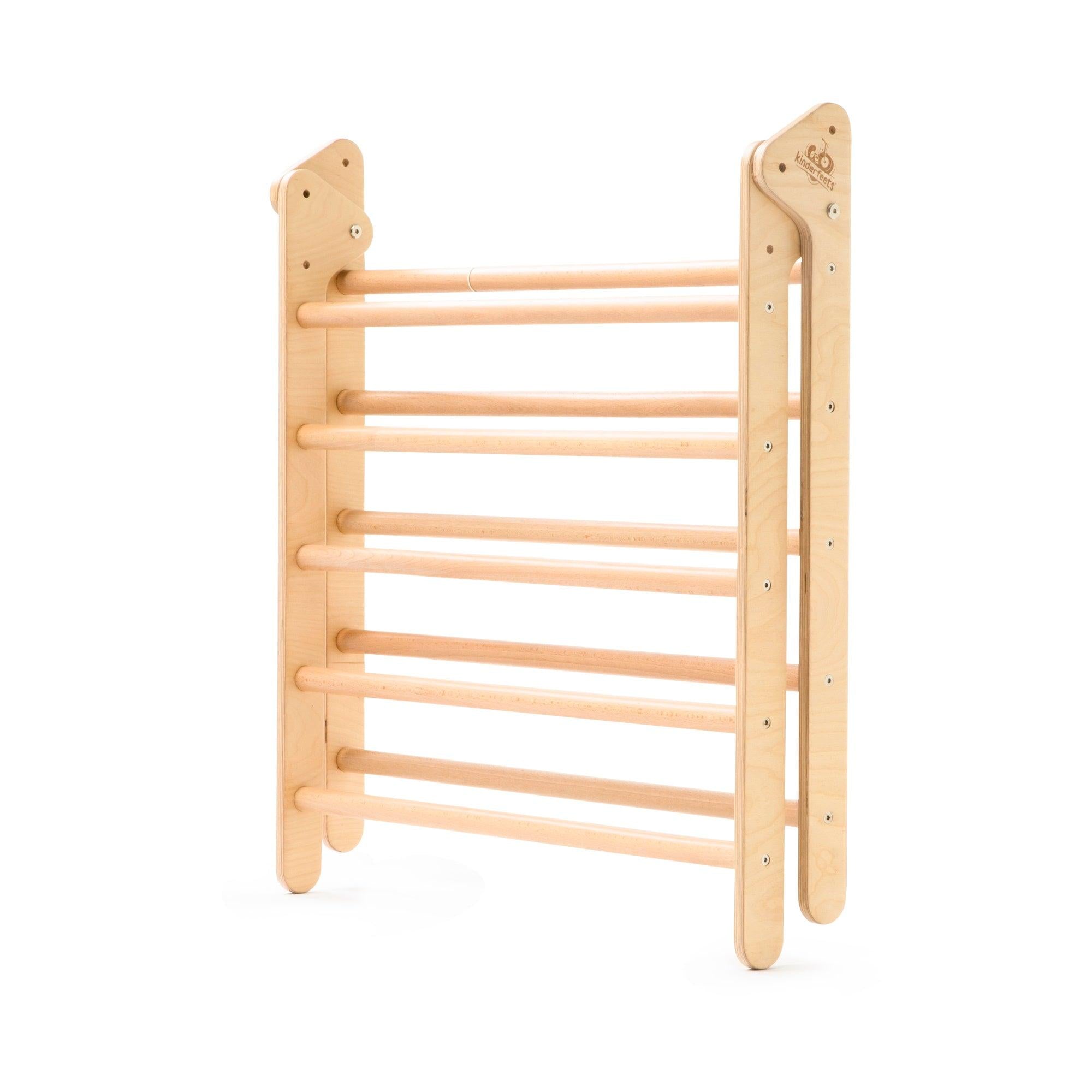 Kinderfeets Pikler Triangle medium climbing toy with closed web design, made for safe indoor play and development.