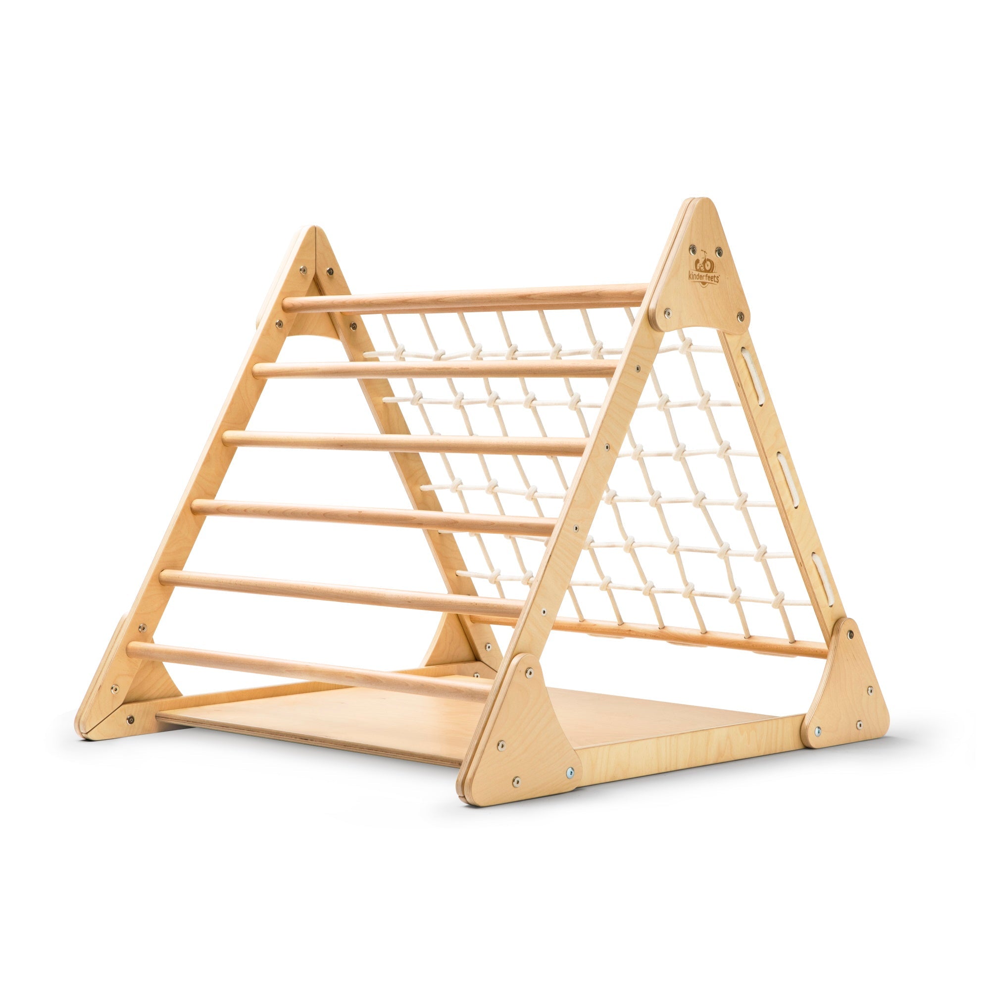 Large Kinderfeets Pikler Triangle climbing toy designed for children to develop balance and coordination through safe, adjustable climbing.