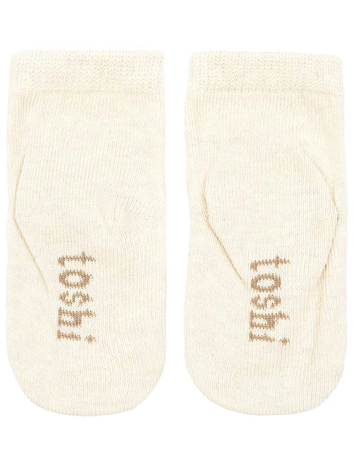 Pair of Toshi Organic Socks Ankle Dreamtime Feather design, soft ankle socks with feather pattern in natural tones.