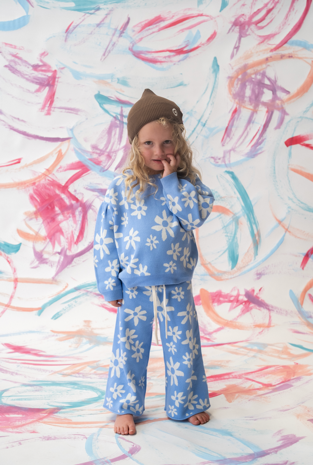 Grown Organic Wild Flower Knit Jumper showing a cozy, patterned pullover with floral design in natural tones.