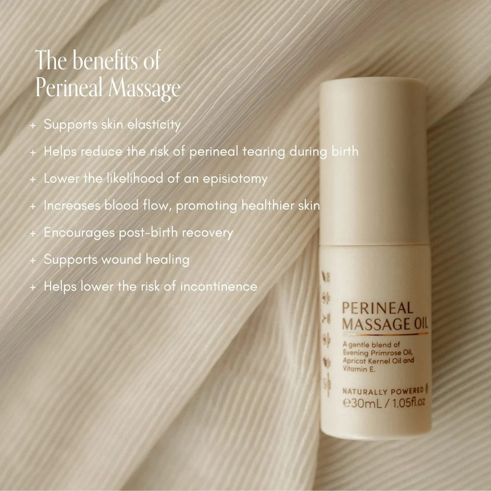 Pure Mama postpartum recovery set includes perineal massage oil for women, aiding birth prep and reducing tearing.