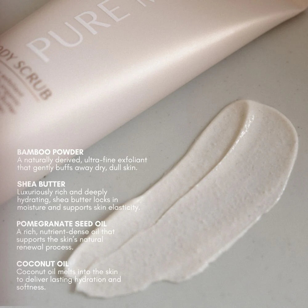 Pure Mama Pregnancy Care Set including belly and body oil, magnesium rub, and body scrub designed for women's prenatal skincare.