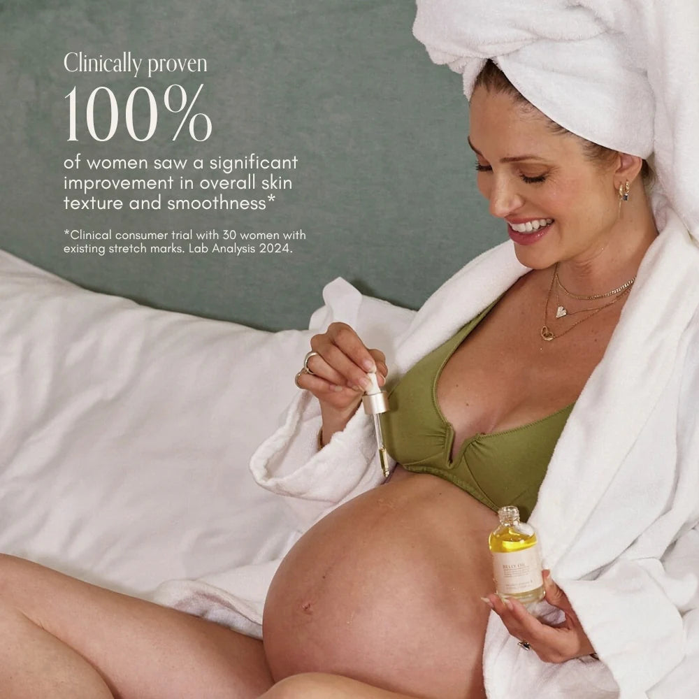 Pure Mama Belly Spa Kit with oil, scrub, and mask for women care and pregnancy skincare, shown in the image.