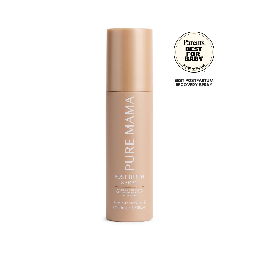 Pure Mama Post Birth Relief Spray with witch hazel and aloe, designed for women's care and vaginal comfort after childbirth.