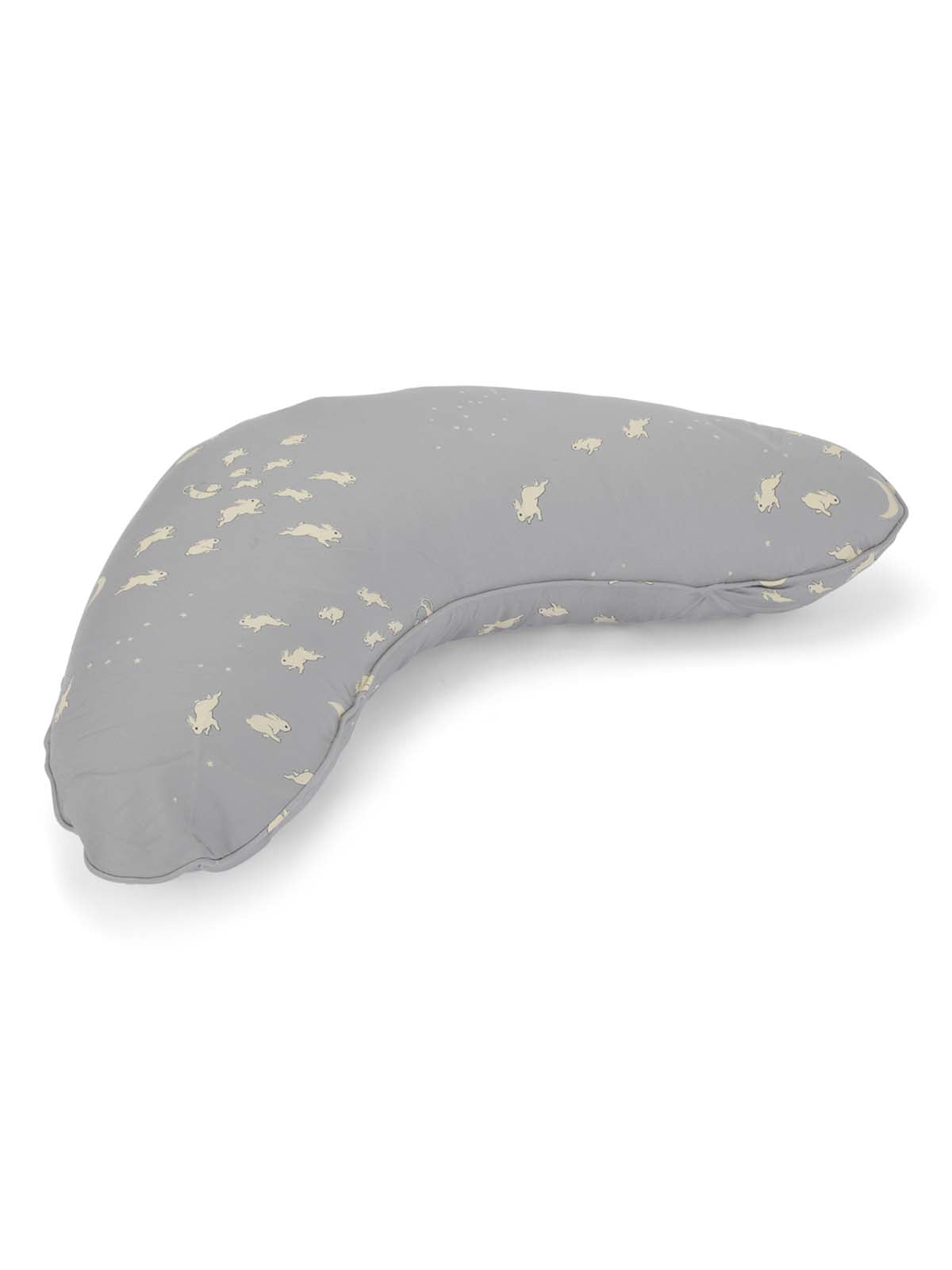 Konges Slojd Kapok Nursing Pillow Cover in lemon color, soft fabric with subtle textured pattern for comfortable nursing support.