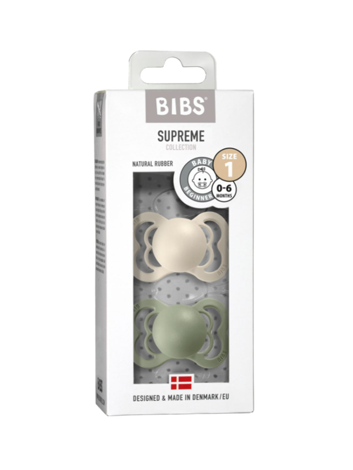 BIBS Supreme pacifier latex sage and ivory