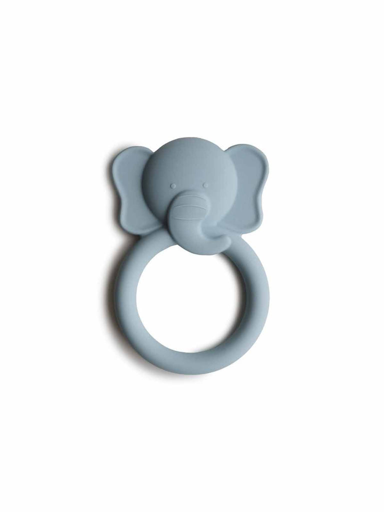 Mushie baby elephant teether cloud. silicone teether