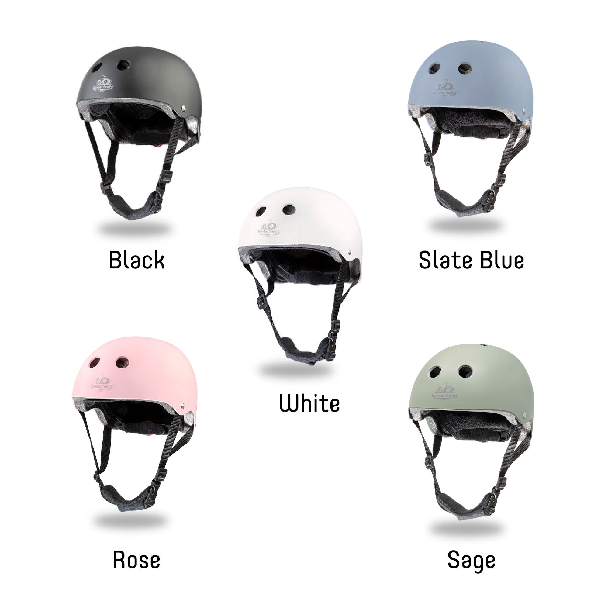 Kinderfeets Toddler Bike Helmet in matte finish with adjustable straps, designed for safe and comfortable riding for young children.
