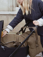 Konges Slojd All You Need Bag in walnut with leather handles and spacious interior, stylish and functional for everyday use.