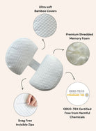 Belly Bliss pregnancy pillow in soft fabric, designed to support the belly and back during pregnancy.