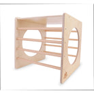 Kinderfeets Pikler Cube climbing toy with colorful wooden blocks for safe, developmental play and motor skill building.