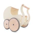 Wooden Kinderfeets Petit Pram toy with a classic design, perfect for imaginative play and early childhood development.