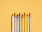 Set of eight Honeysticks Beeswax Crayons in pastel Jumbos with vibrant colors and rounded edges, ideal for young artists.