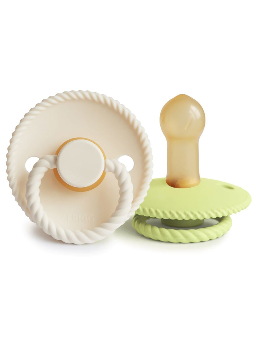 FRIGG Pacifier - Rope - Natural Rubber - Cream + Green Tea – Little ...