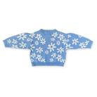 GROWN Organic Wild Flower knit jumper in natural colors, back view showing floral pattern and cozy knit texture.
