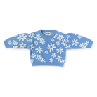 Grown organic wildflower knit jumper with floral pattern, front view showing cozy, lightweight sweater for women.