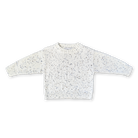GROWN Organic Funfetti Knit Sweater in surf color, featuring colorful funfetti pattern, front view of cozy knit pullover.