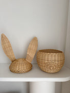 INKAH Rattan Bunny Basket by Inkah Limited, showing a handcrafted woven rattan basket with bunny shape and detailed weaving.
