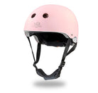 Pink matte toddler bike helmet by Kinderfeets with adjustable straps and ventilation for safe, comfortable riding.