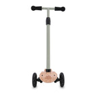 Kinderfeets silver sage kids' scooter with wooden deck and handlebars, suitable for young children learning to ride.