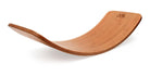 Kinderfeets Kinderboard in bamboo, featuring a sleek wooden design with rubber wheels for balance and stability.