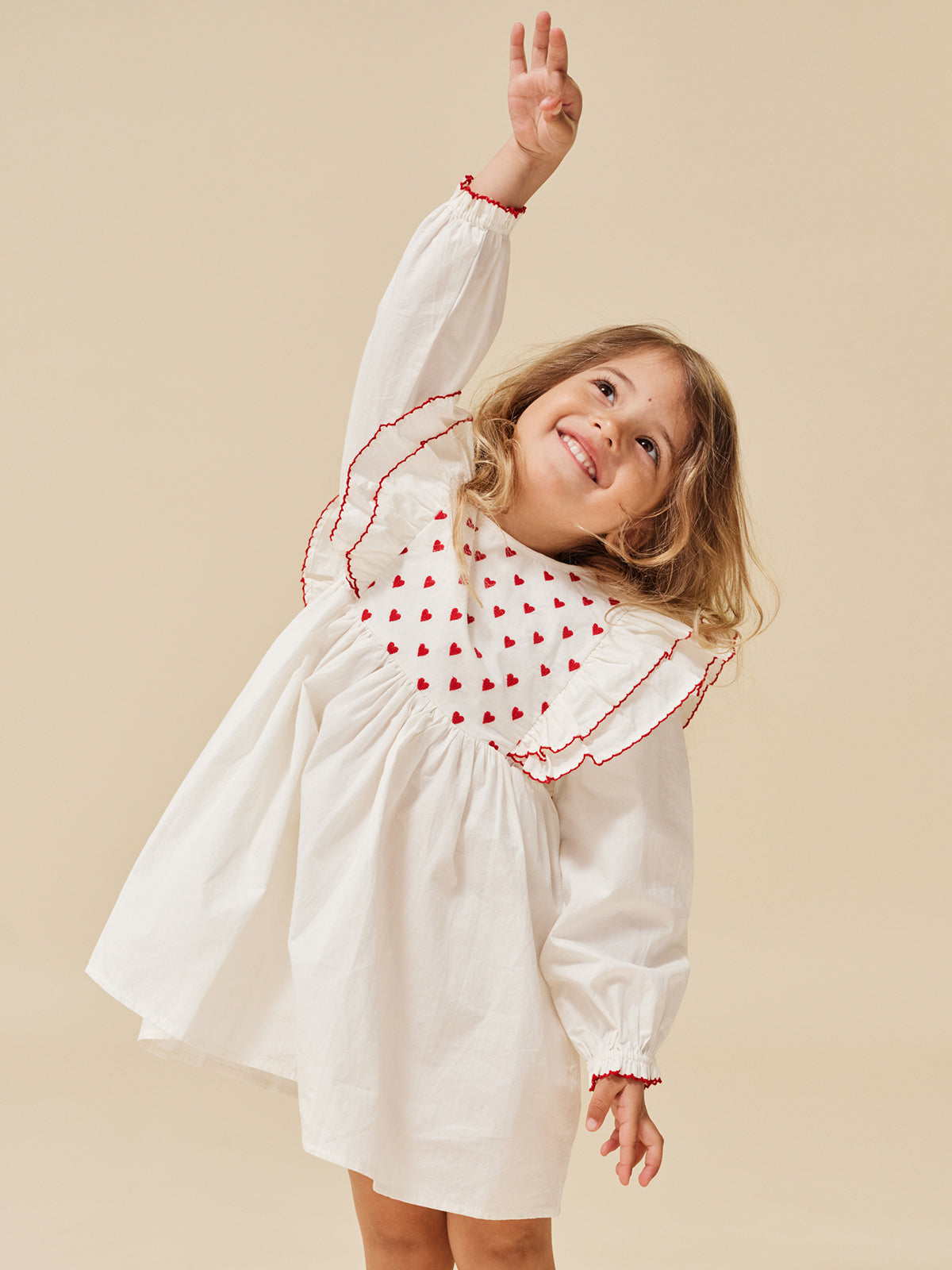 KONGES SLOJD Coeur Dress - Optic White – Little Bambinos NZ