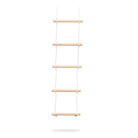 Kids climbing on a Kinderfeets climbing ladder toy, made of wood with colorful rungs for safe indoor play and climbing fun.