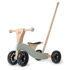 Kinderfeets Tiny Glider toy, a small wooden scooter for kids, featuring colorful handles and sturdy wooden construction.