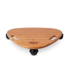 Kinderfeets Tummy Glider toy with colorful handles and a wooden base, designed for active play and balance development.