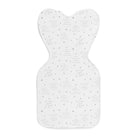 Love to Dream Swaddle Up Lite 0.2 TOG in white, showcasing the soft fabric and "You Are My" print on a comfortable baby swaddle.