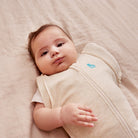 Love to Dream Swaddle Up™ Early Roller Transition Bag in oatmeal, 1.0 TOG, designed for safe baby sleep and easy transitions.