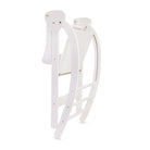 Kinderfeets Pikler observation tower in white, sturdy wooden play structure with multiple platforms for climbing and exploration.
