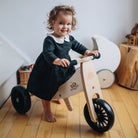 Kinderfeets Tiny Tots Plus slate grey trike and balance bike for toddlers, featuring a sturdy frame and comfortable design.