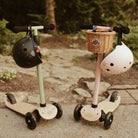 Kinderfeets Kinder Scooter in rose pink, featuring a sturdy design suitable for young children, with handlebars and colorful wheels.