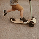 Silver Sage Kinderfeets scooter for kids, featuring a sleek design with handlebars and wheels, perfect for young riders.