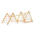 Kinderfeets Pikler Triangle climbing toy in medium size with ramp, made of wood, designed for safe and fun indoor play for children.