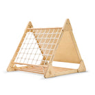 Large Kinderfeets Pikler Triangle climbing toy with triple climbing sections, made of smooth wood for early childhood development.
