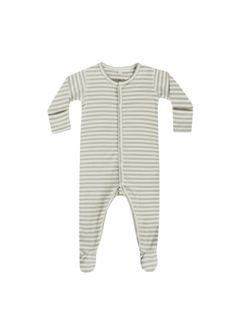 Quincy Mae Pointelle Wrap Top + Footed Pant Set | Ditsy Clay