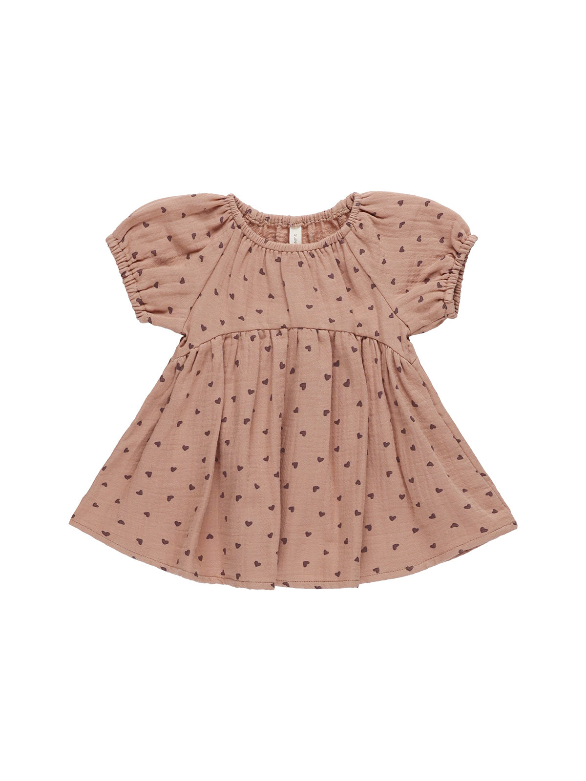 Quincy Mae Bella Dress in rose color, soft and comfortable cotton dress for girls, featuring a simple, stylish design.