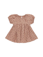 Quincy Mae Bella Dress in rose color, soft and comfortable cotton dress for girls, featuring a simple, stylish design.