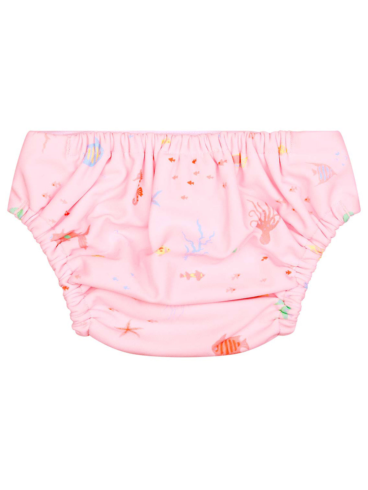 Toshi swim nappy for babies in coral color, designed for water activities with a snug fit and comfortable waterproof material.