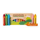 Box of 12 Honeysticks Beeswax Crayons Jumbos with colorful wax tips in a clear plastic container.