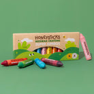 Set of 12 Honeysticks Beeswax Crayons Jumbos in bright colors, shown in a colorful display with their natural beeswax finish.