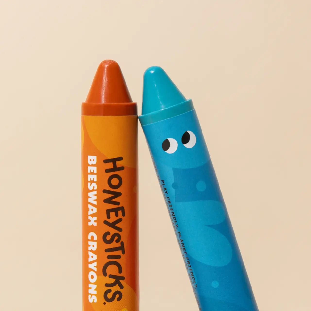 Set of 12 Honeysticks Beeswax Crayons Jumbos in bright colors, featuring thick, easy-to-hold crayon sticks for kids' creativity.