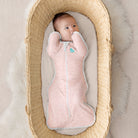 Love to Dream Swaddle Up Lite 0.2 TOG in pink with "You Are My" design, featuring soft fabric and secure adjustable swaddle fit.
