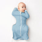 Love to Dream Swaddle Up™ Original 1.0 TOG in Dusty Blue, a cozy baby swaddle with zipper closure for comfortable sleep.